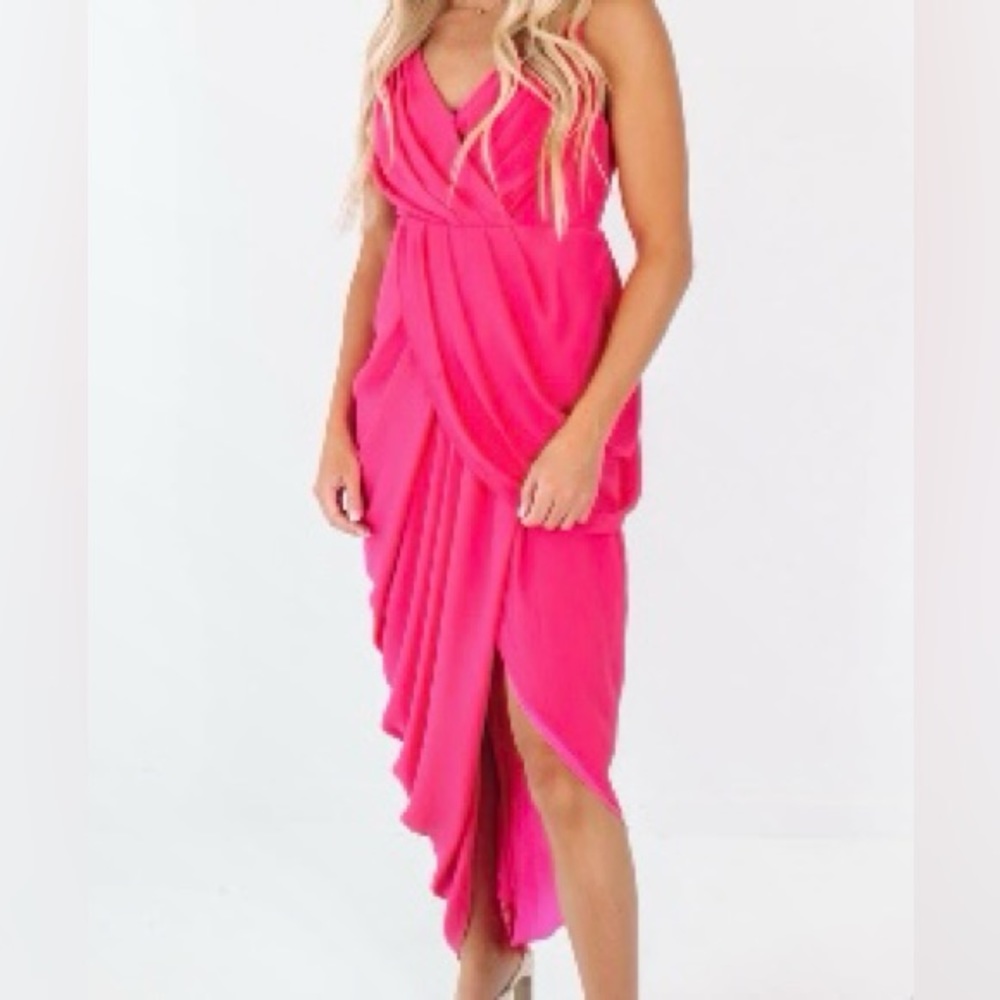 Pink midi dress
